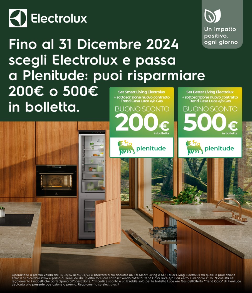 Promozione Plenitude - Electrolux