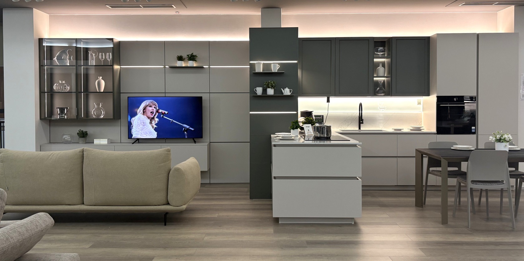 Mod. Lounge / Convivio - grigio corda e verde minerva - Image