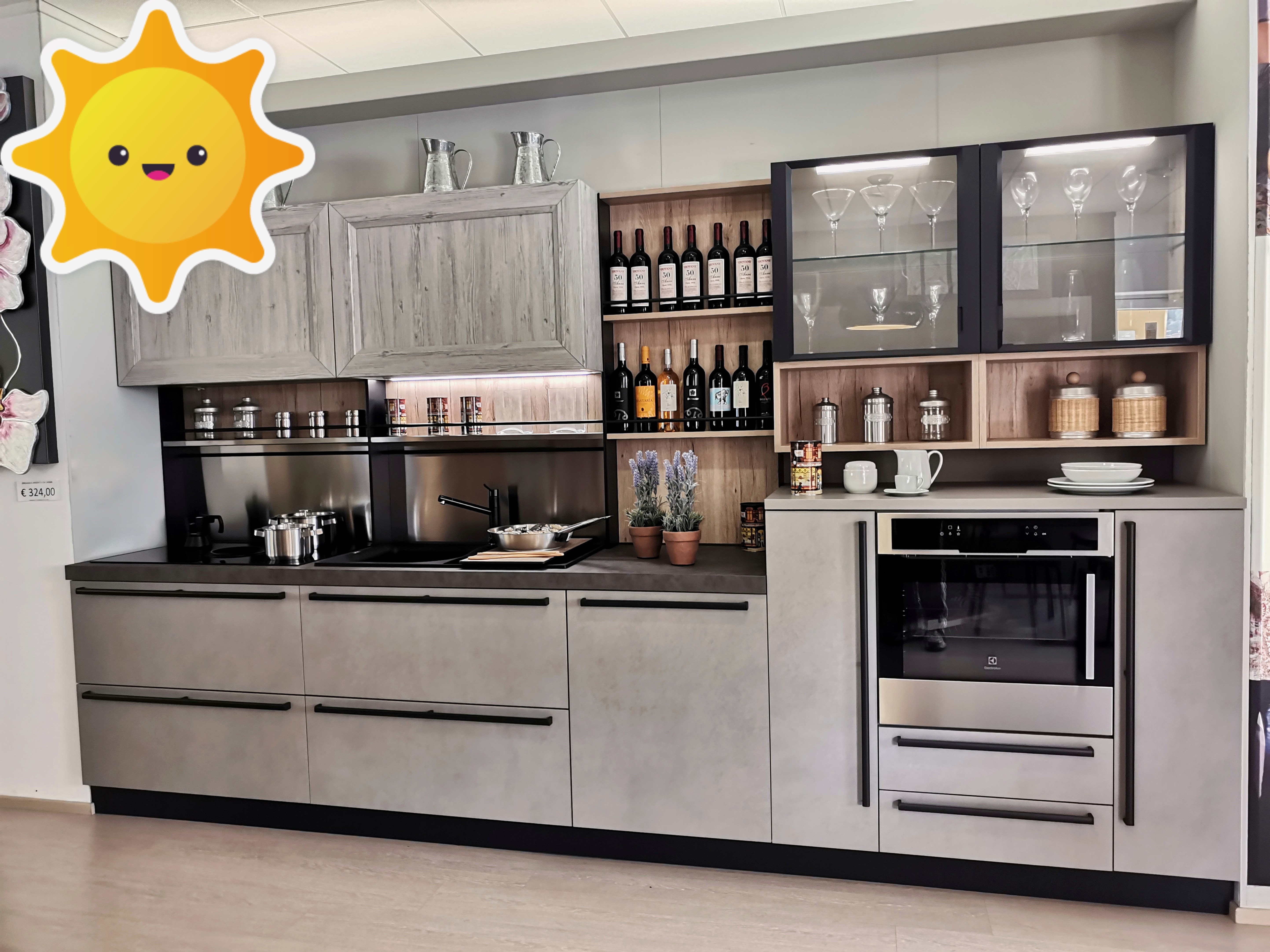 CUCINA COMPLETA START CON MANIGLIONE (INDUSTRIAL) - Image