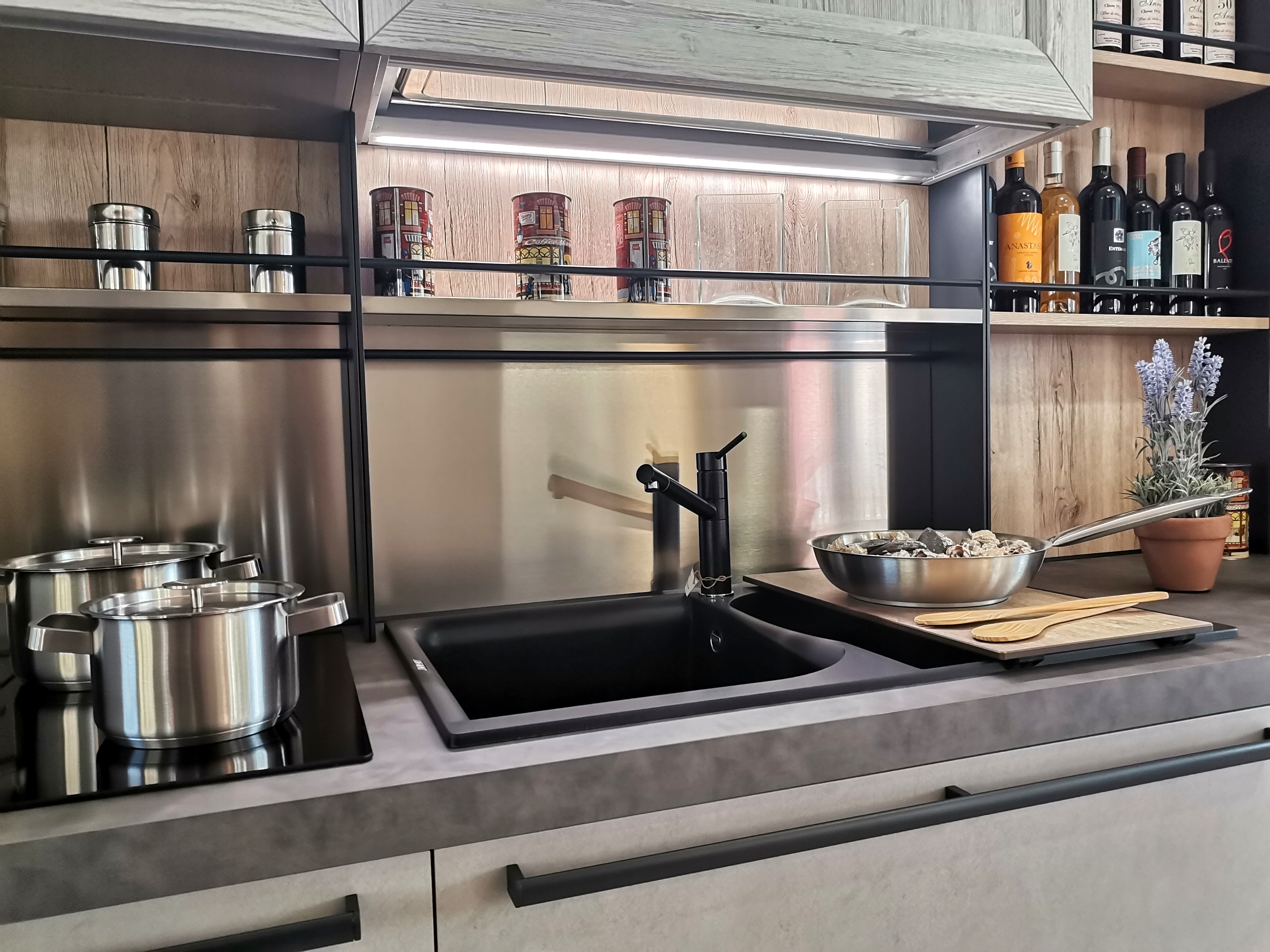 CUCINA COMPLETA START CON MANIGLIONE (INDUSTRIAL) - Image