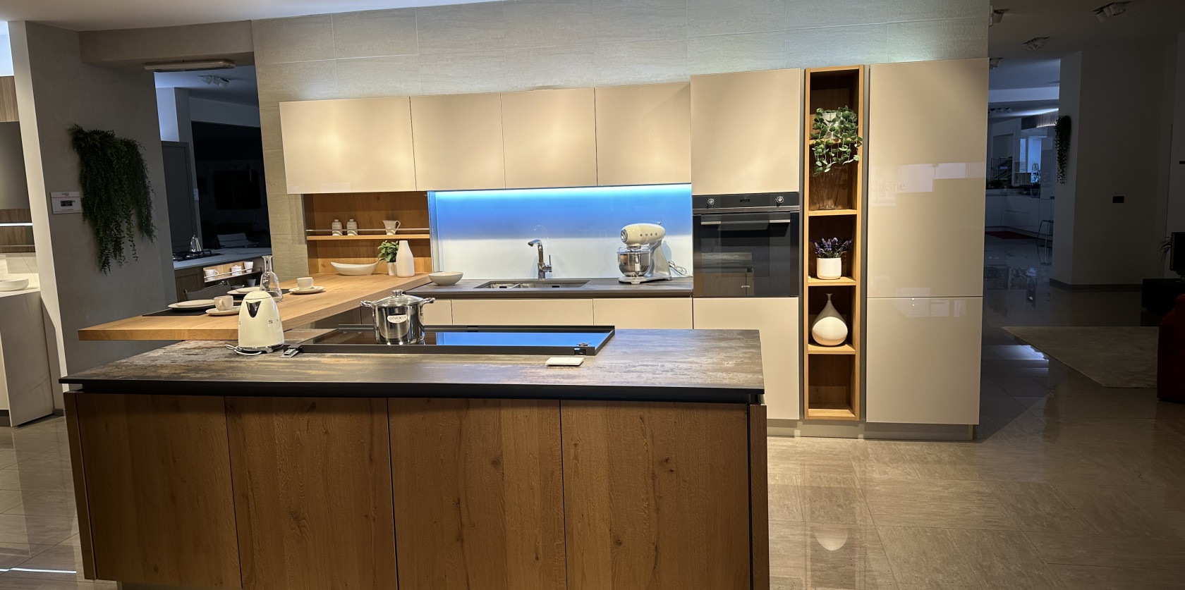 Cucina Riflex Vetro Lucido e Oyster - Image