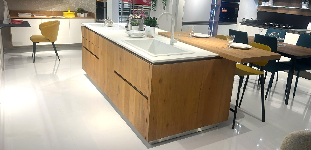 Lounge laccato bianco e legno - Image