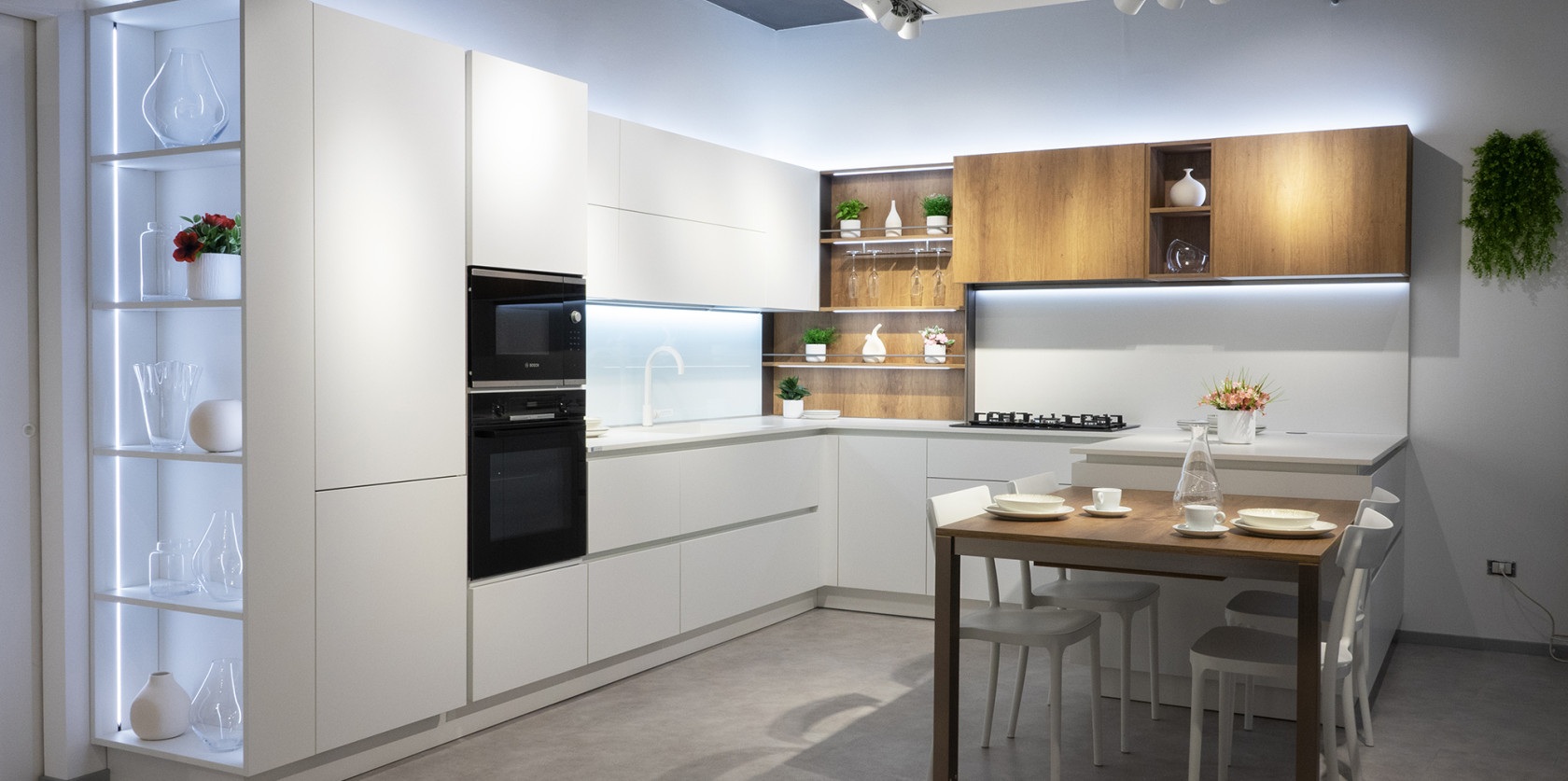 Cucina Oyster angolare con penisola - Image