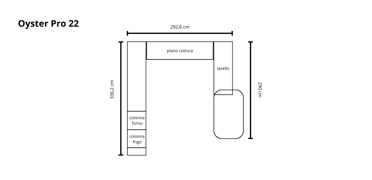 Cucina Oyster Pro Beton Grigio e Ardesia - Image
