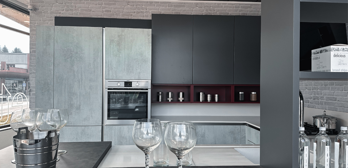Cucina Oyster Pro Beton Grigio e Ardesia - Image