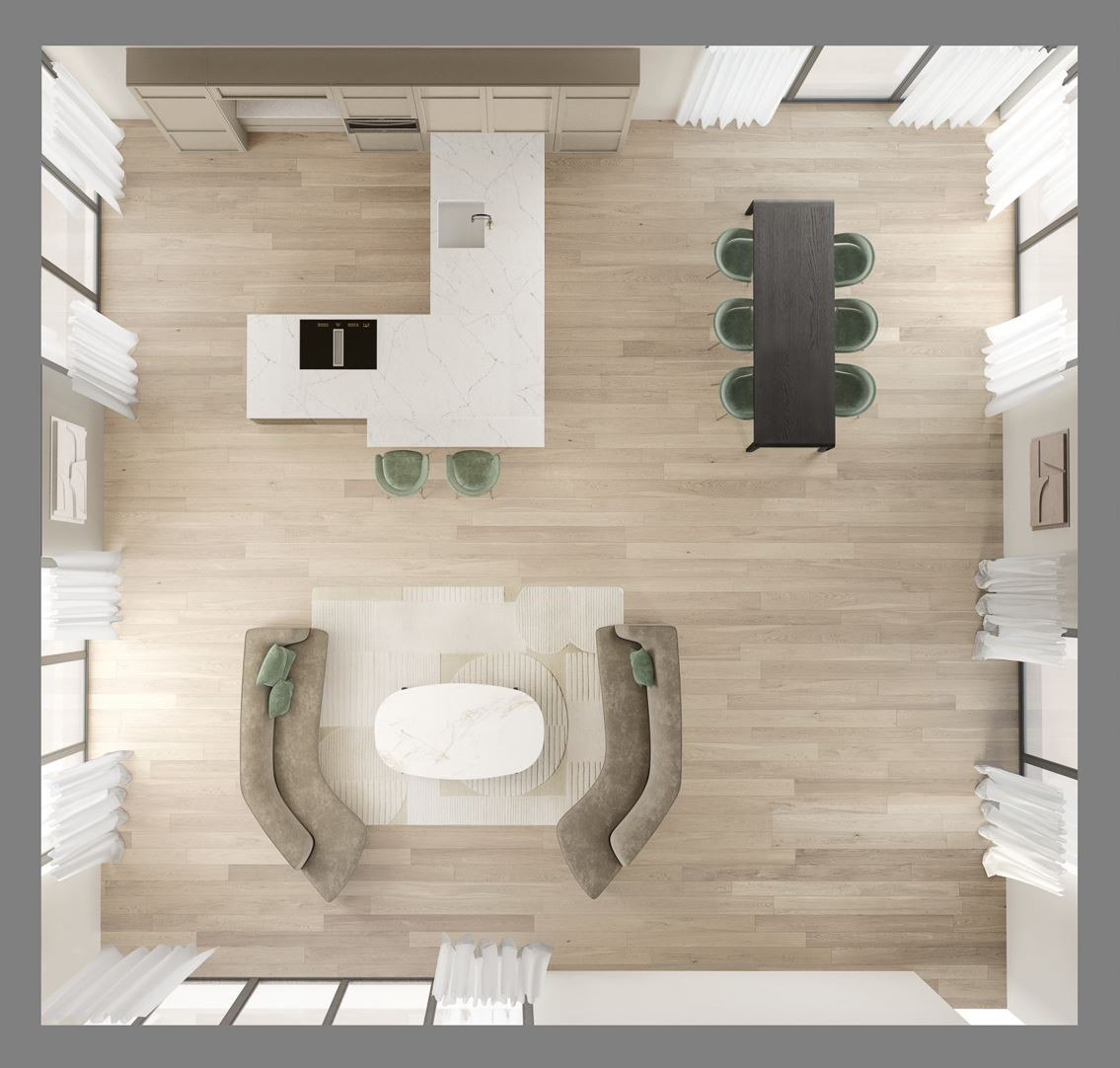 1. The kitchen with central peninsula is ideal if social interaction is your priority