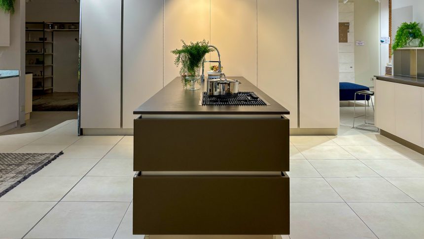 Riflex vetro opaco corda con penisola vetro opaco marrone oliva - Image